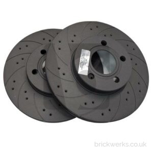 Brake Disc Set – T4 / Front / ’98-’99 / 16″ / Vented / Black Diamond
