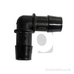 Plastic Hose Connector – 15mm / Right Angle