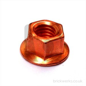 Exhaust Nut – M8x1.25 / SW12 / Copper Coated / Flanged