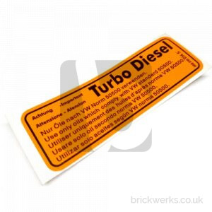 Sticker – Engine / Turbo Diesel / Oil / Orange